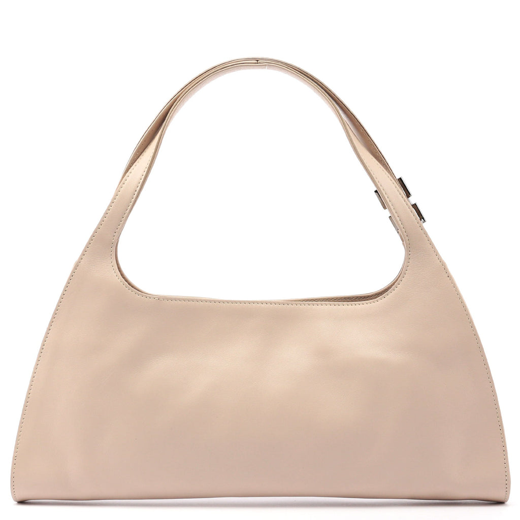 Beige Calfskin Shoulder Bag