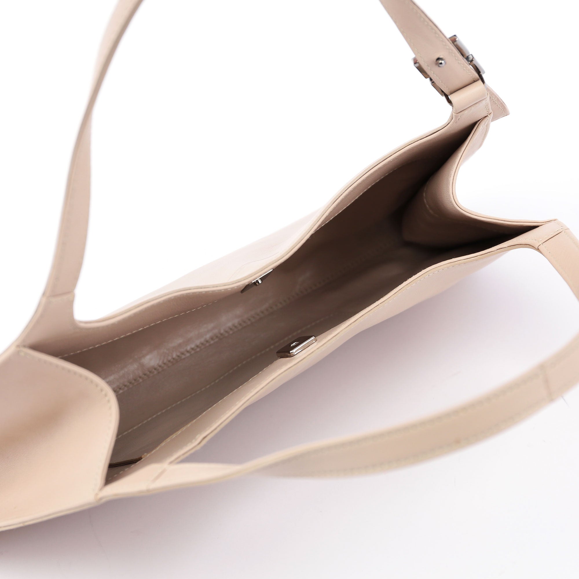 Beige Calfskin Shoulder Bag
