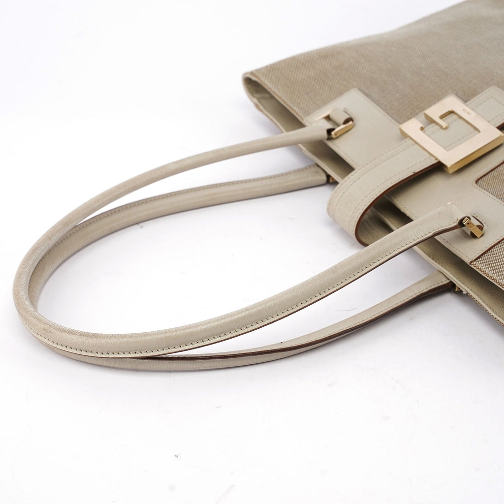 Beige Canvas G Tote