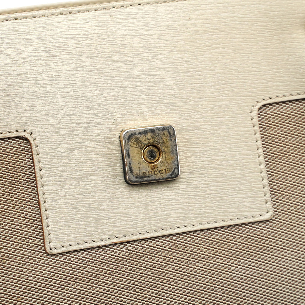 Beige Canvas G Tote