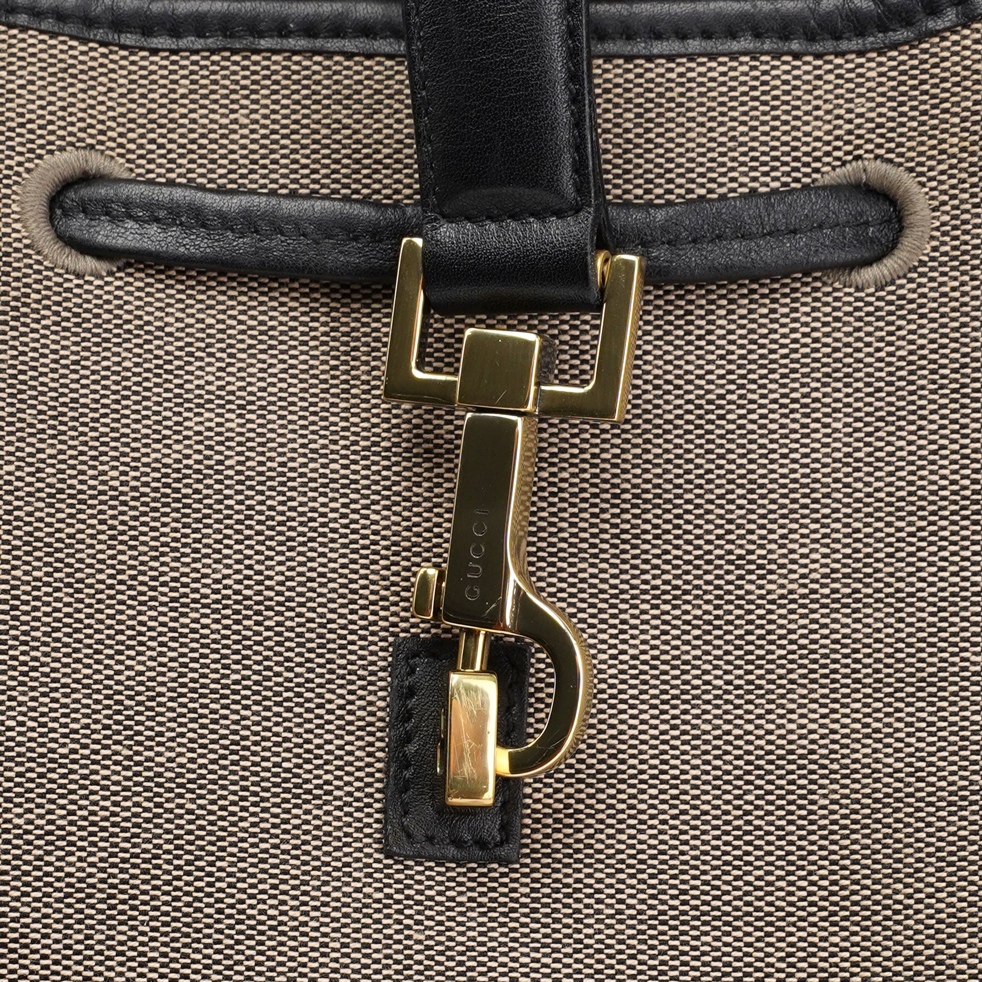 Beige Canvas Jackie Shoulder Bag