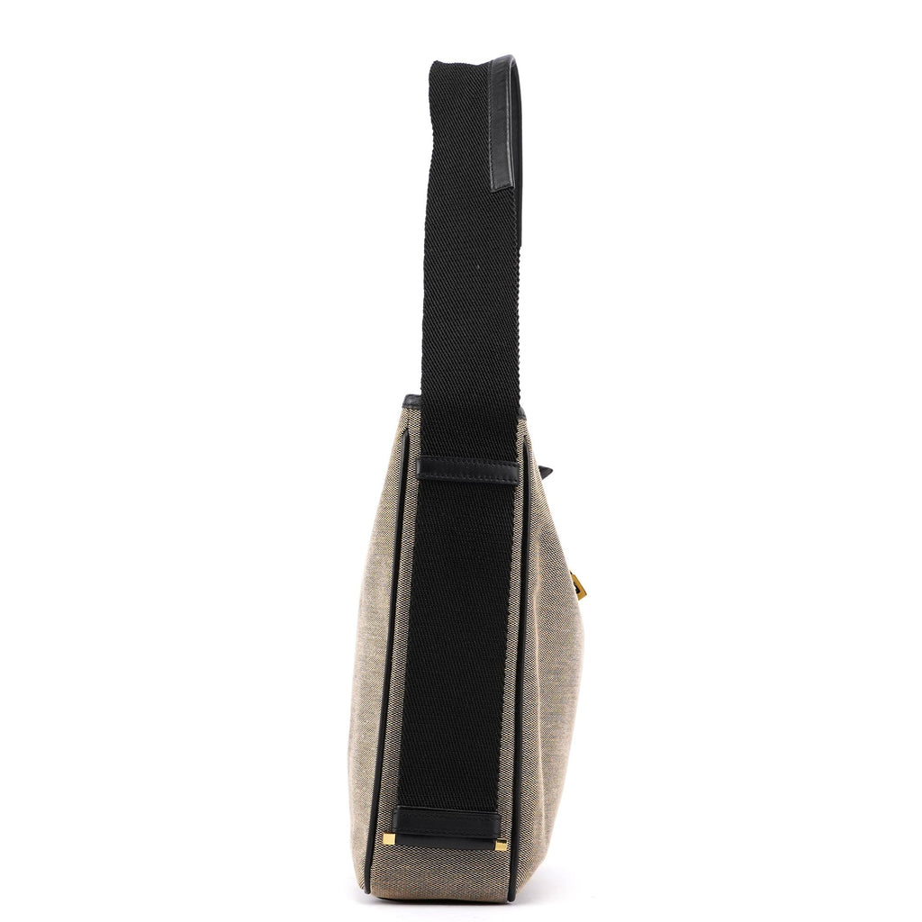 Beige Canvas Jackie Shoulder Bag