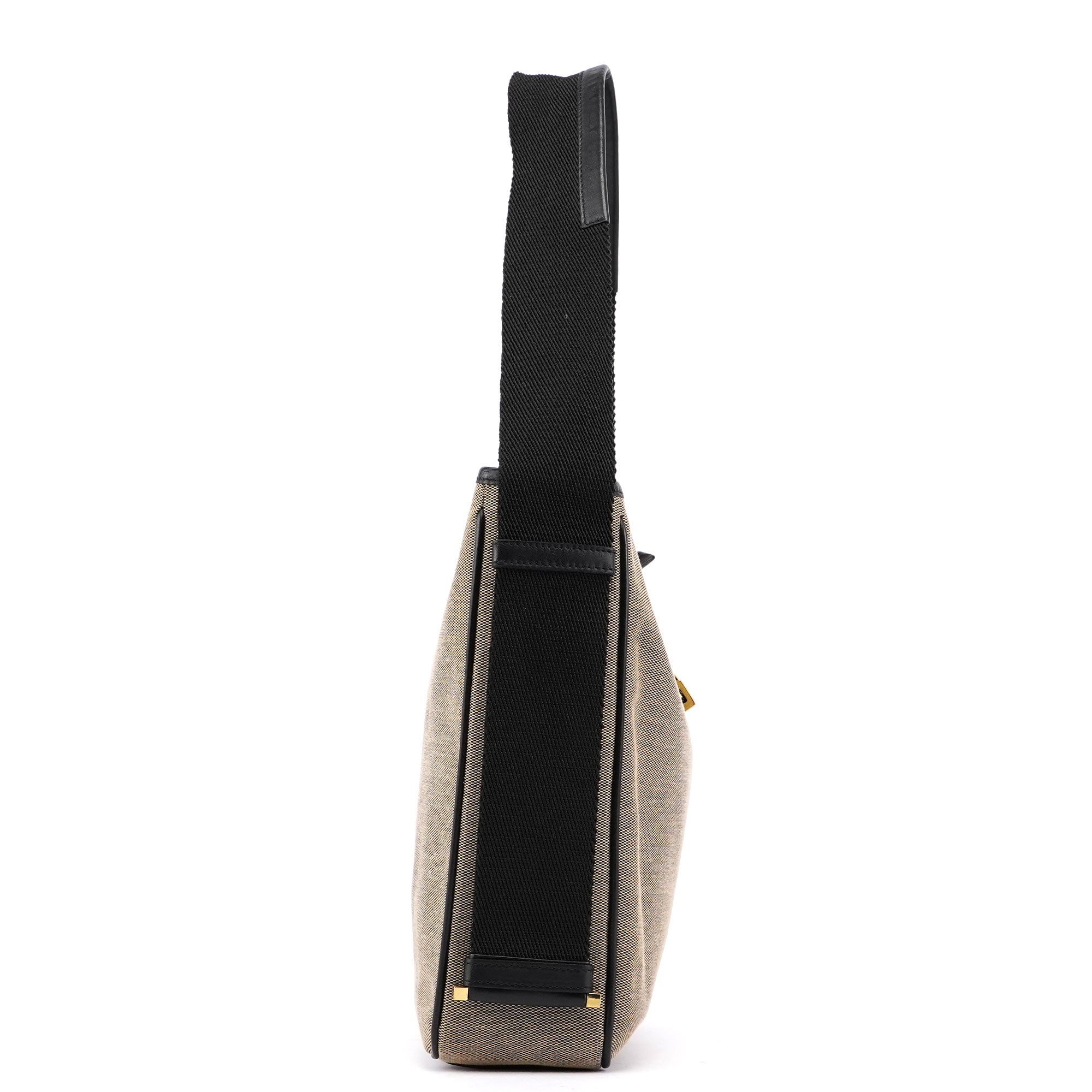 Beige Canvas Jackie Shoulder Bag
