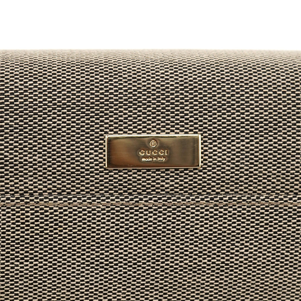 Beige Canvas Lady Lock Shoulder Bag