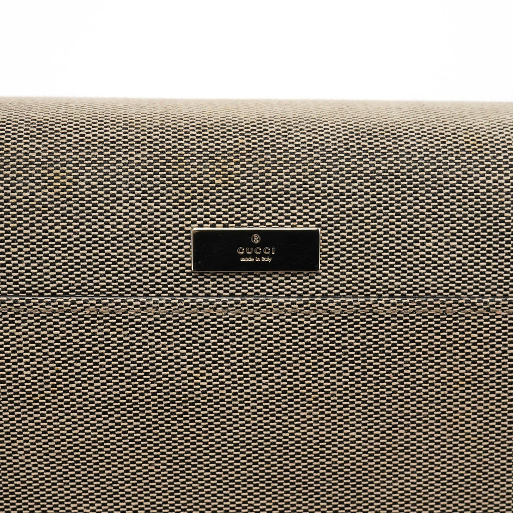 Beige Canvas Lady Lock Shoulder Bag