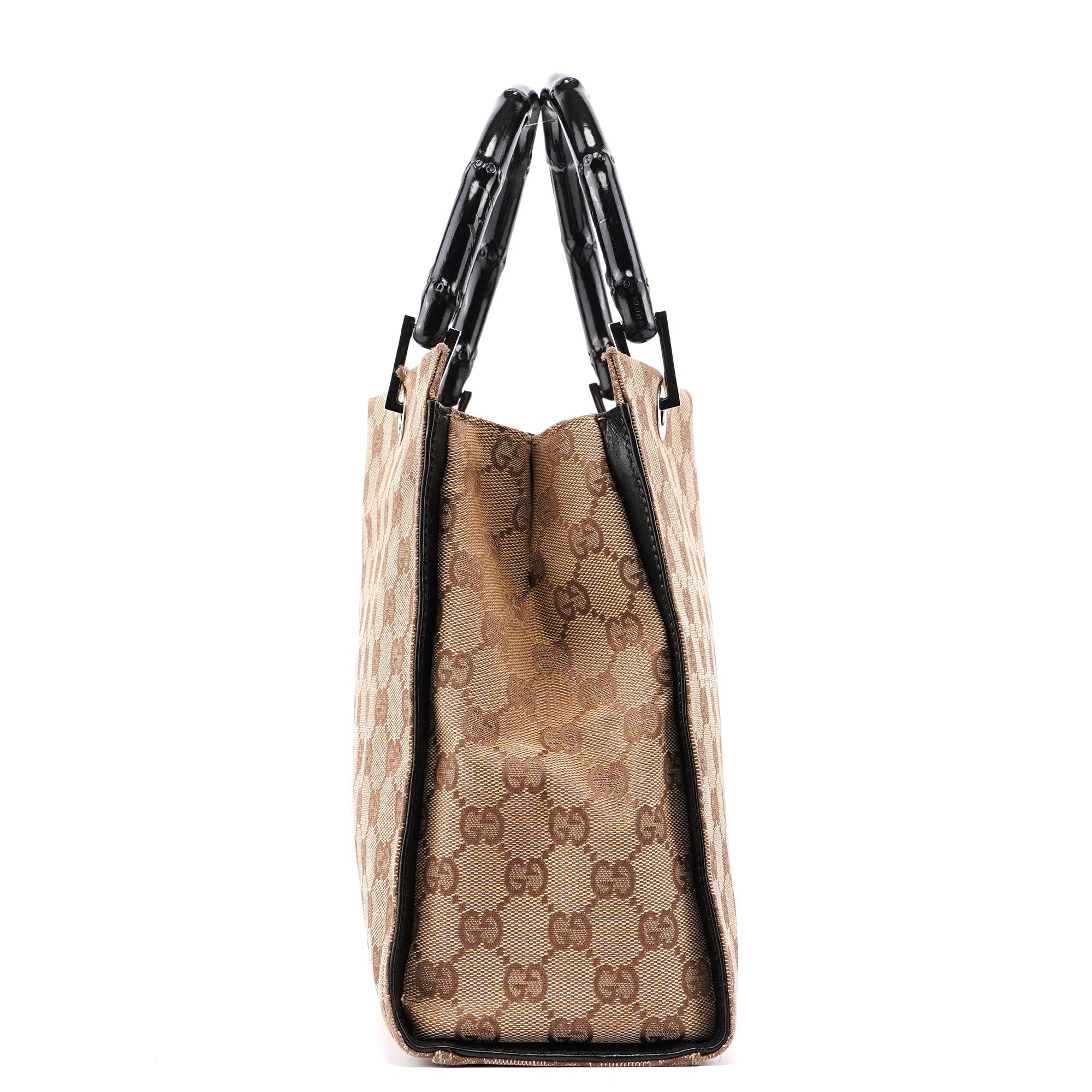 Beige GG Bamboo 2-Way Tote
