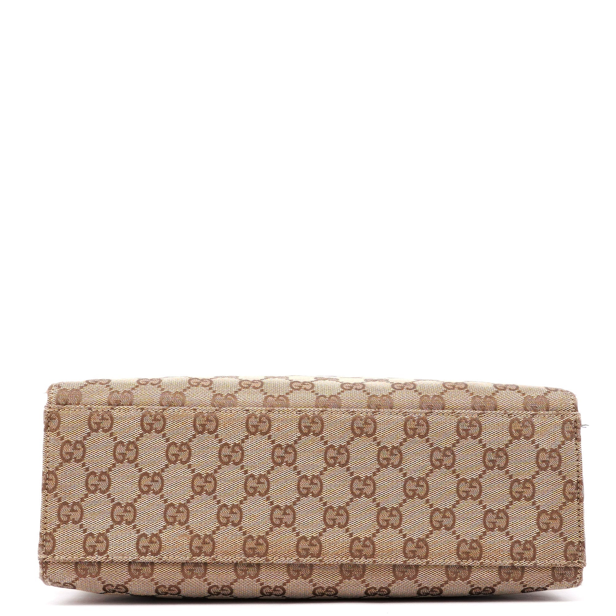 Beige GG Bamboo 2-Way Tote