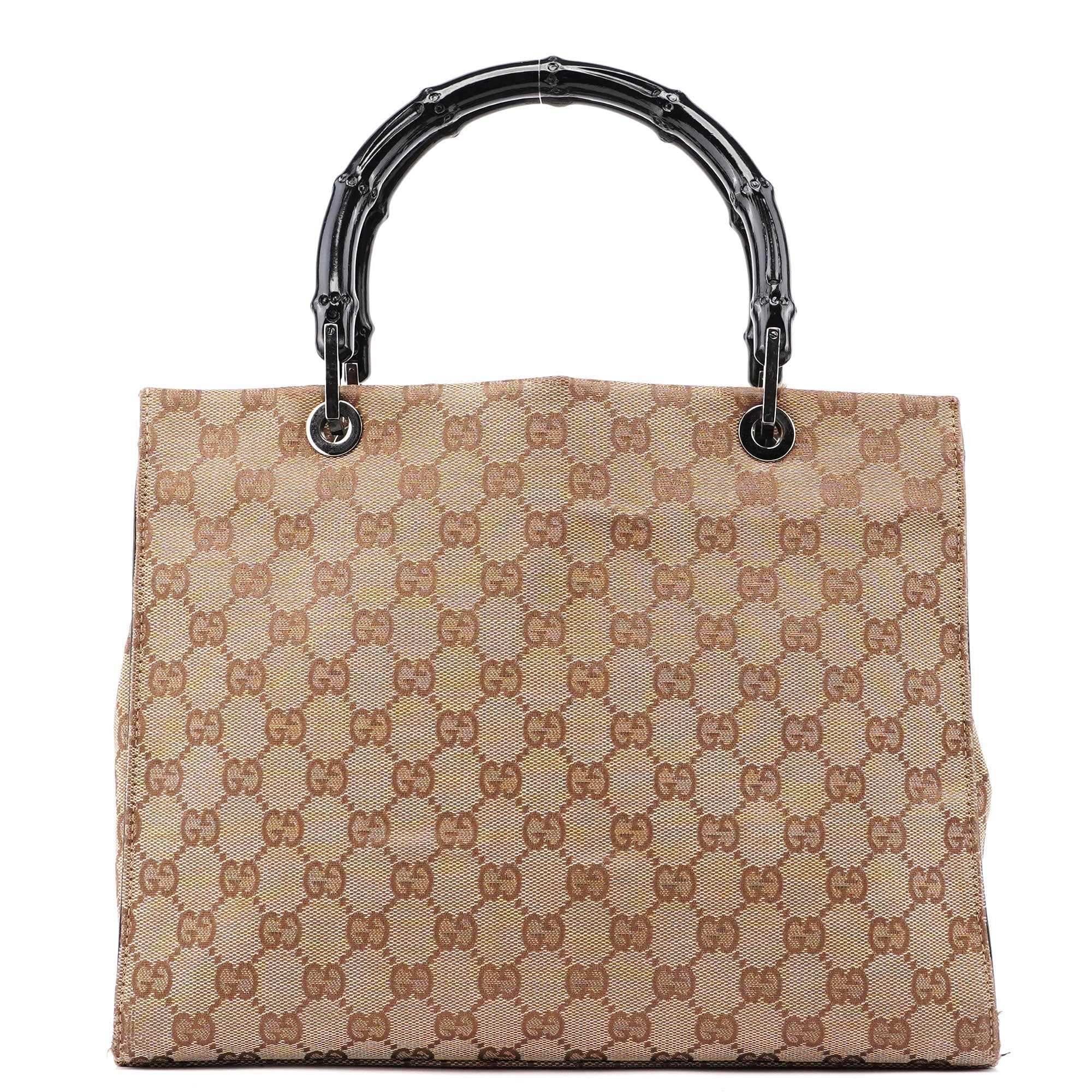 Beige GG Bamboo 2-Way Tote