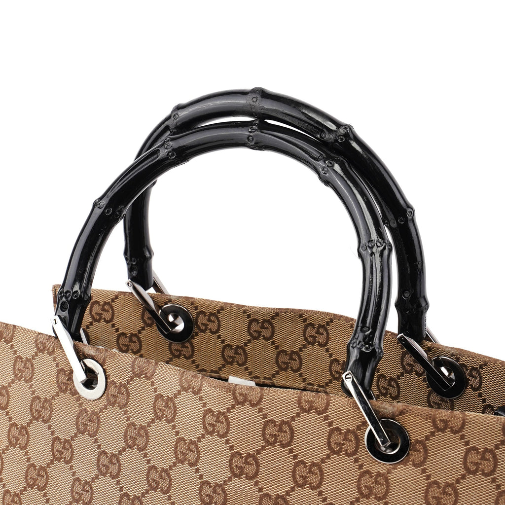 Beige GG Bamboo 2-Way Tote