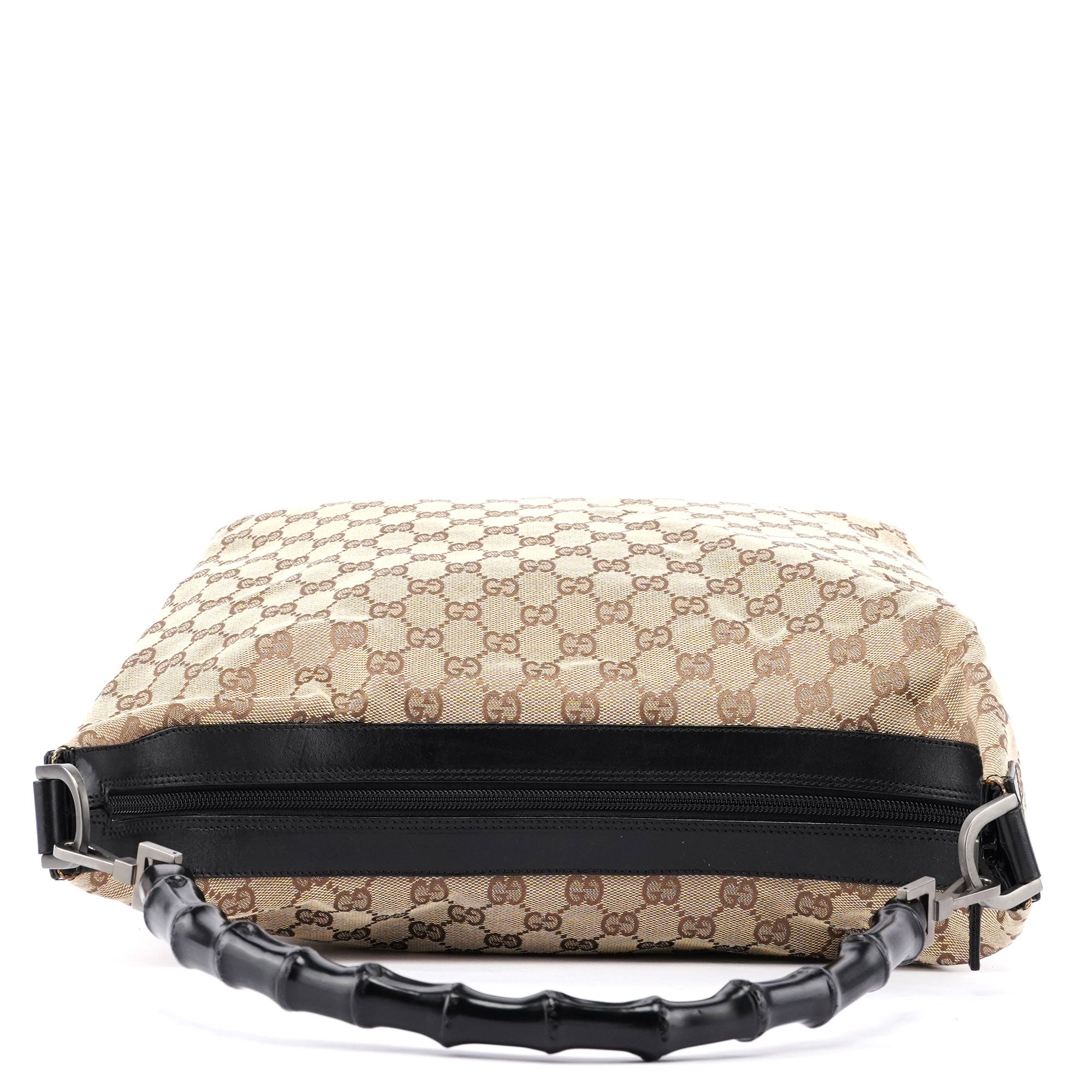 Beige GG Bamboo Shoulder Bag