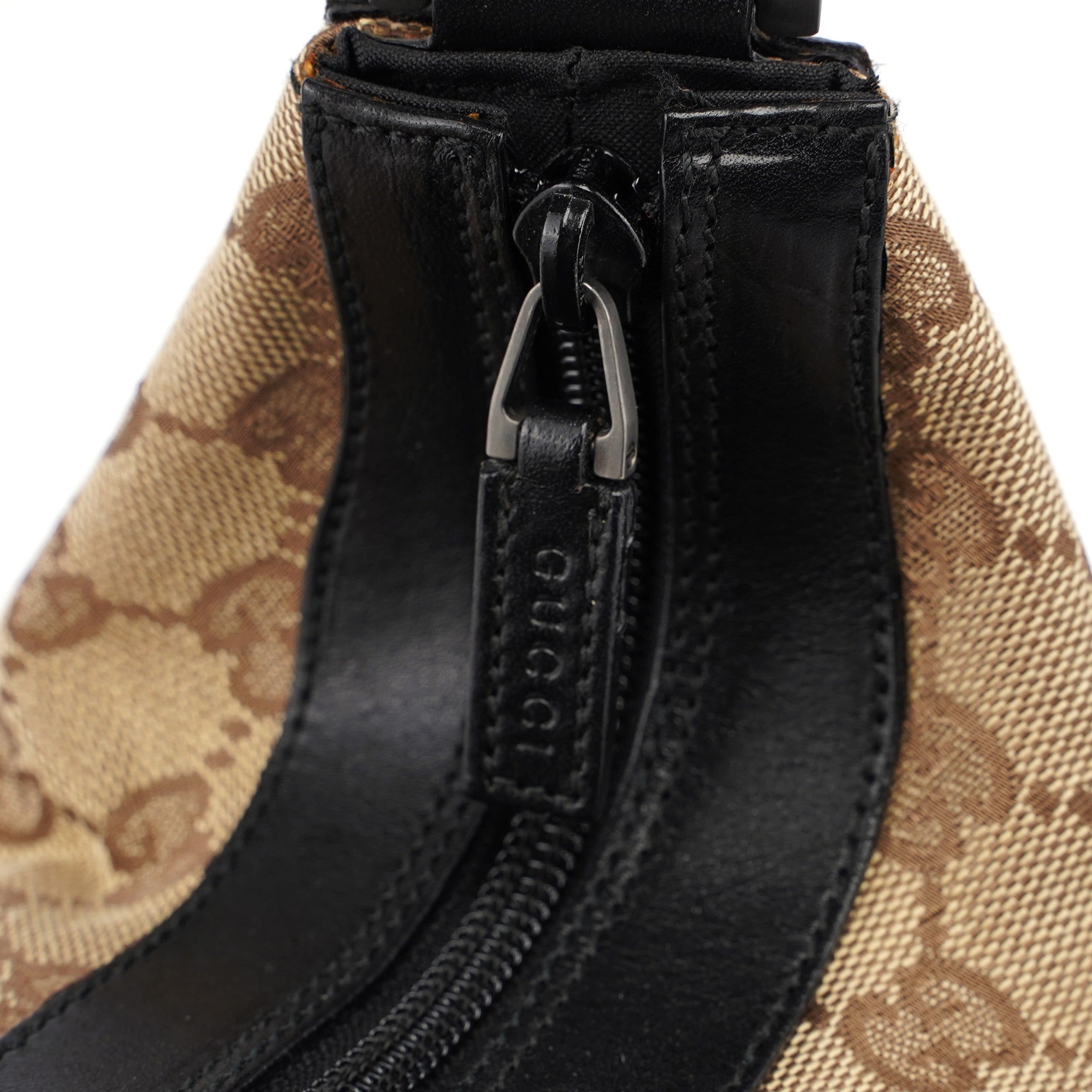 Beige GG Bamboo Shoulder Bag