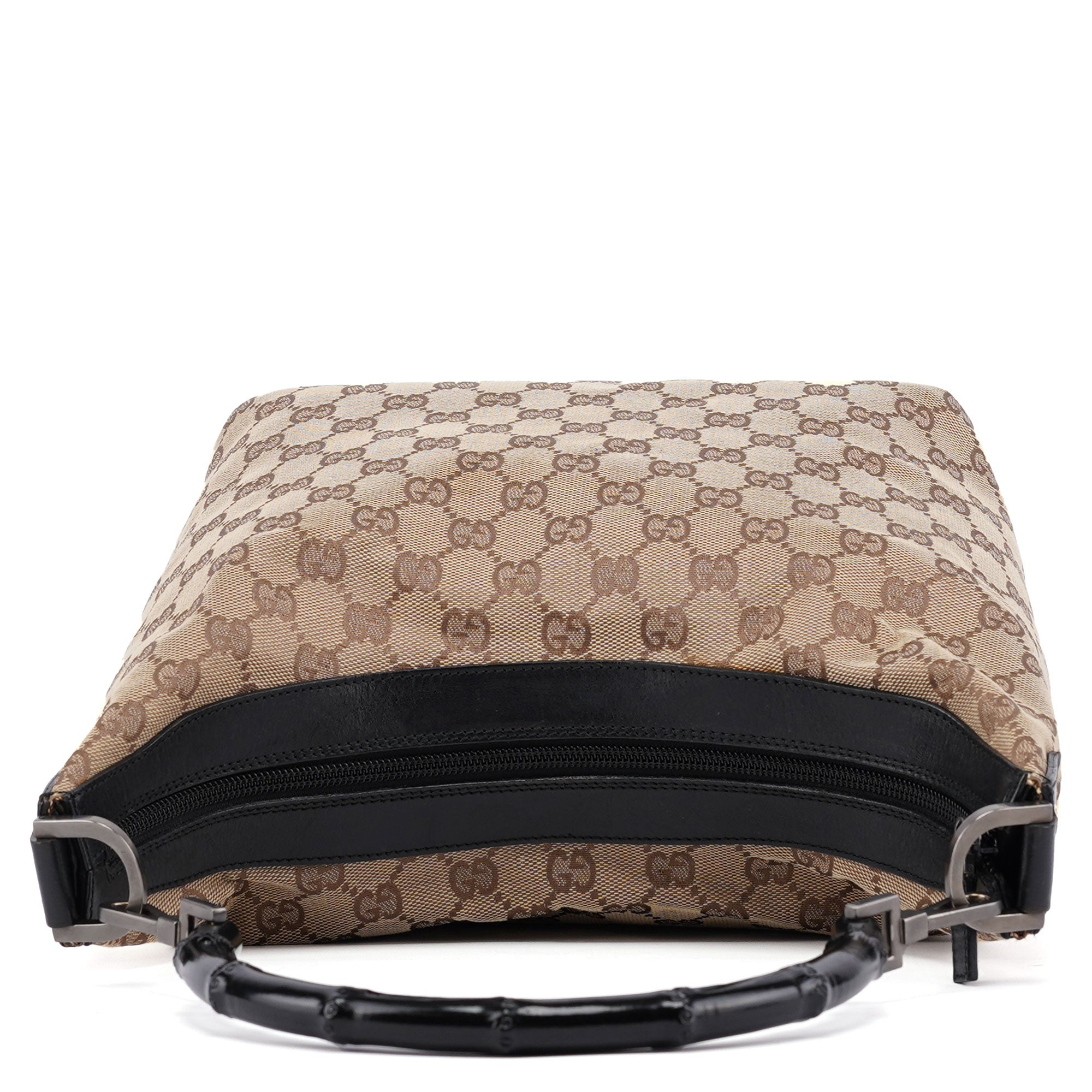 Beige GG Bamboo Shoulder Bag