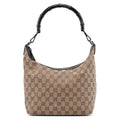 Beige GG Bamboo Shoulder Bag