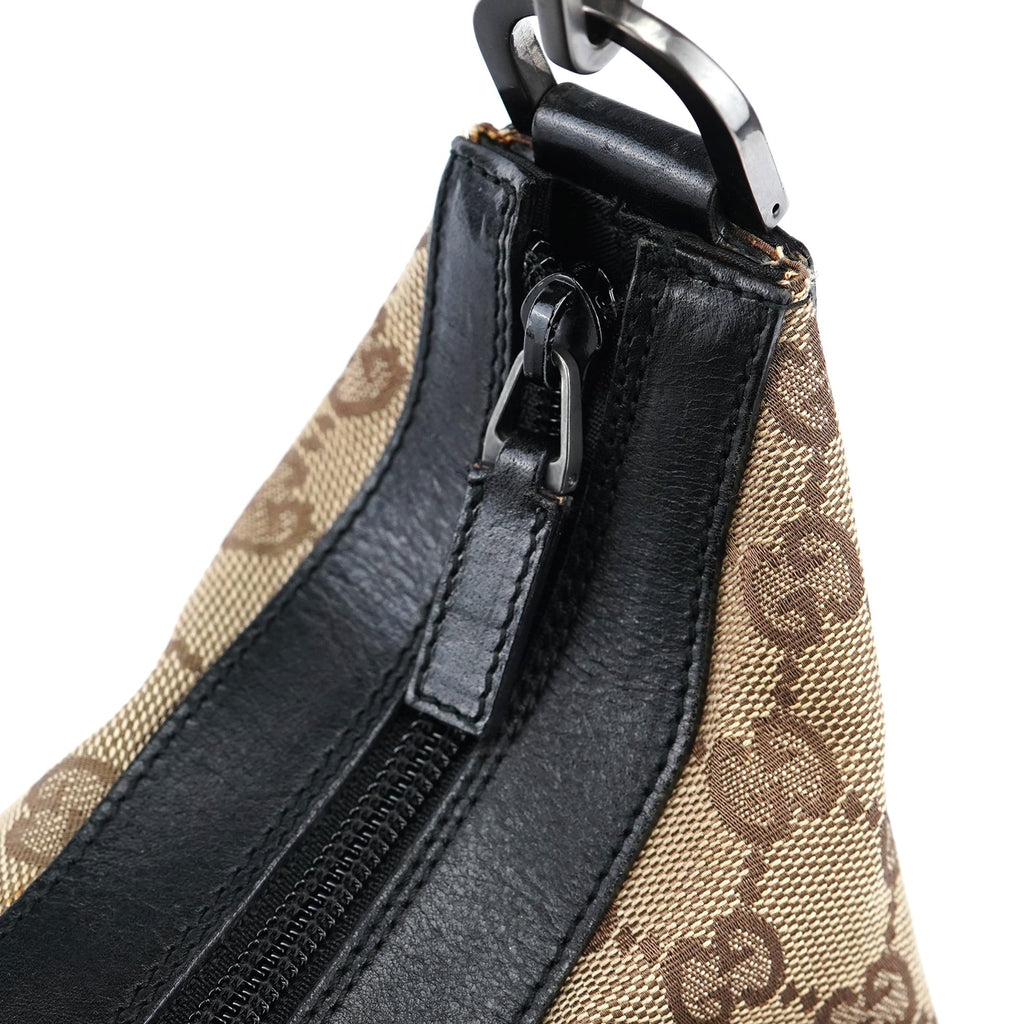 Beige GG Bamboo Shoulder Bag