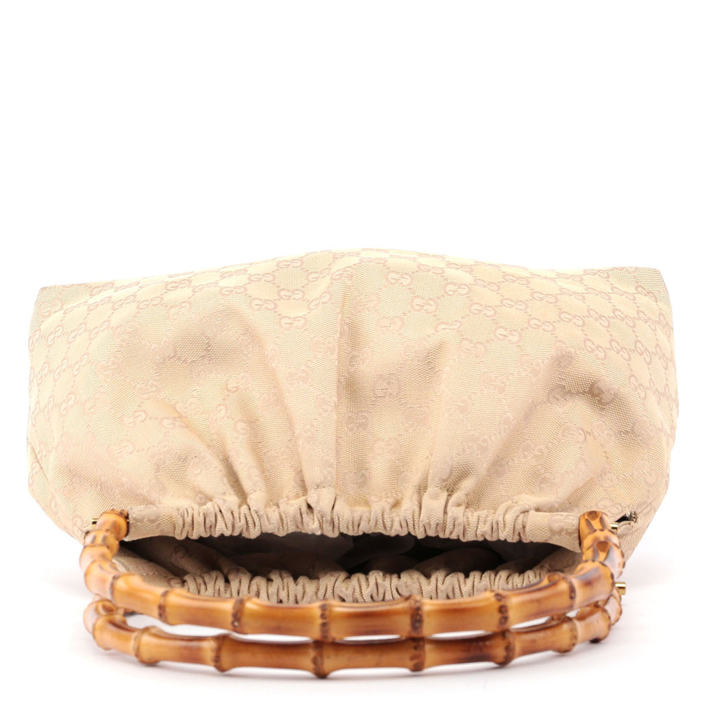 Beige GG Bamboo Top Handle Bag