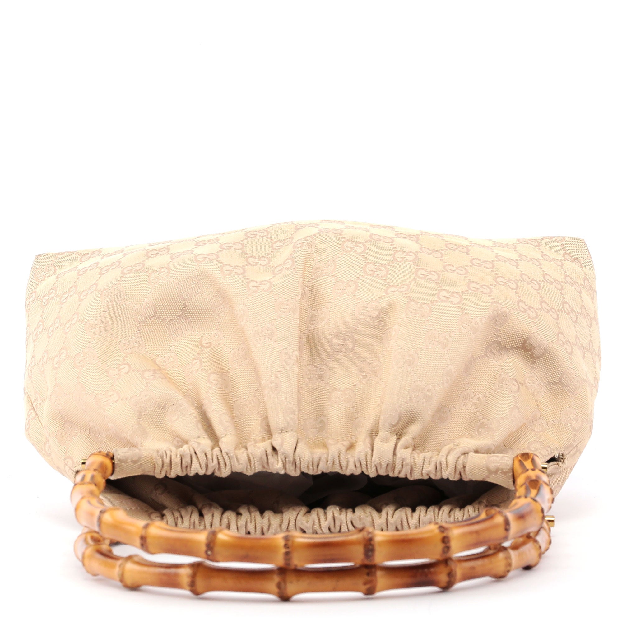 Beige GG Bamboo Top Handle Bag