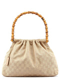Beige GG Bamboo Top Handle Bag