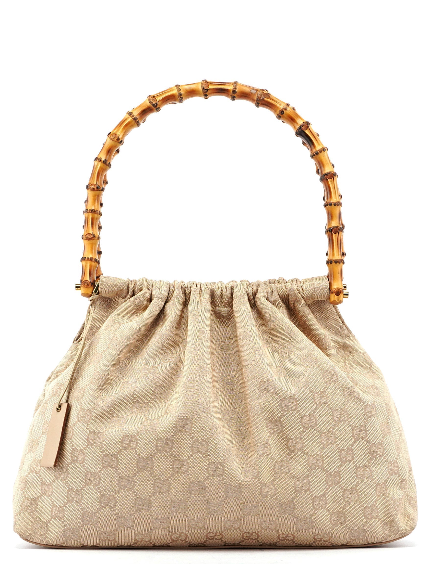 Beige GG Bamboo Top Handle Bag