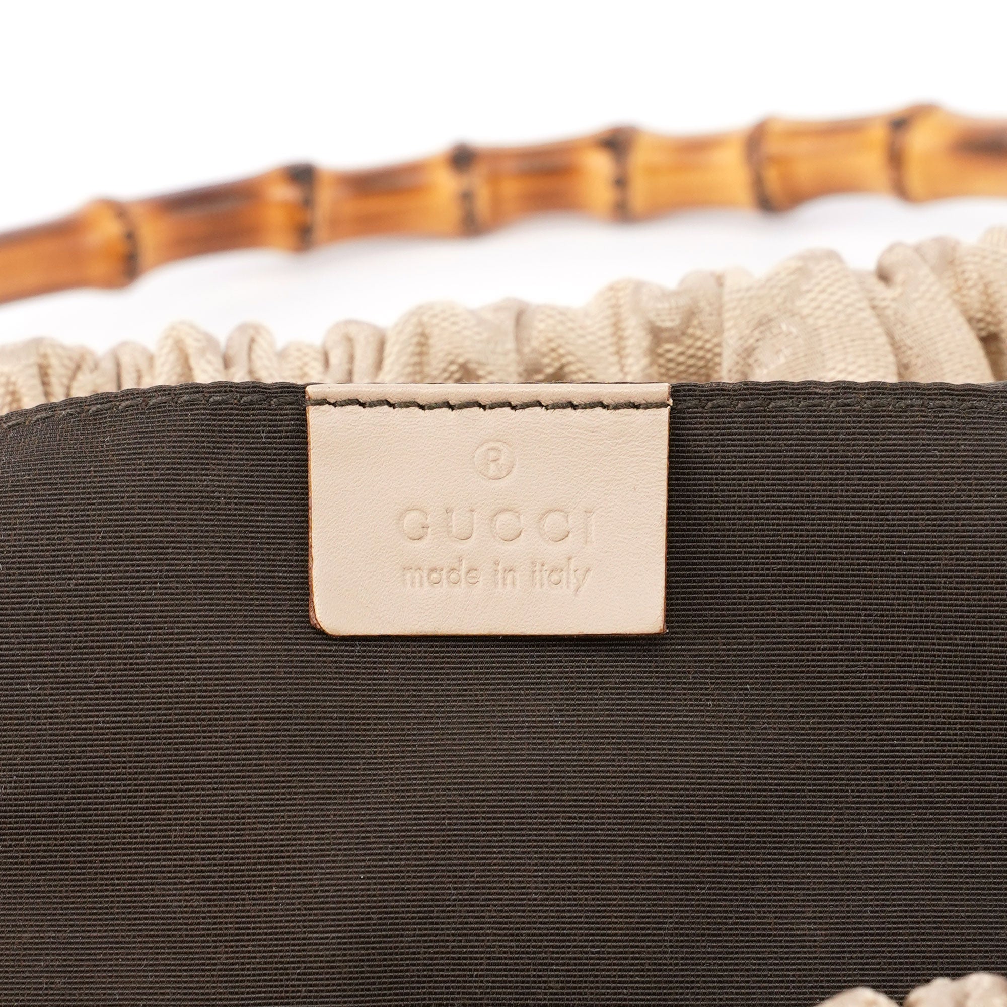 Beige GG Bamboo Top Handle Bag