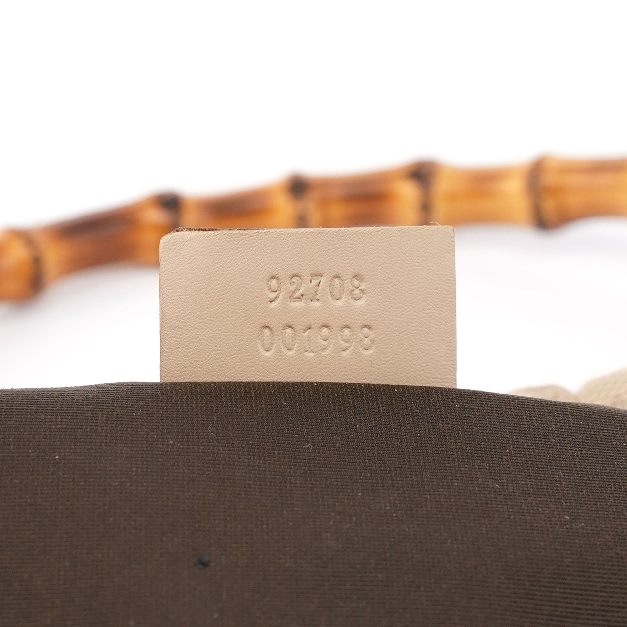 Beige GG Bamboo Top Handle Bag