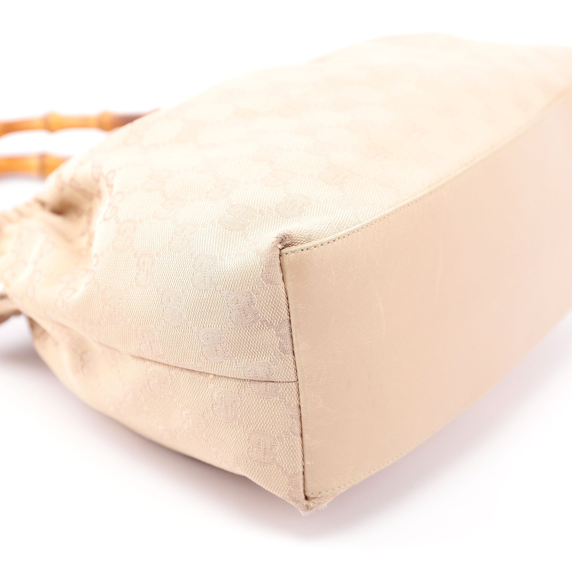 Beige GG Bamboo Top Handle Bag