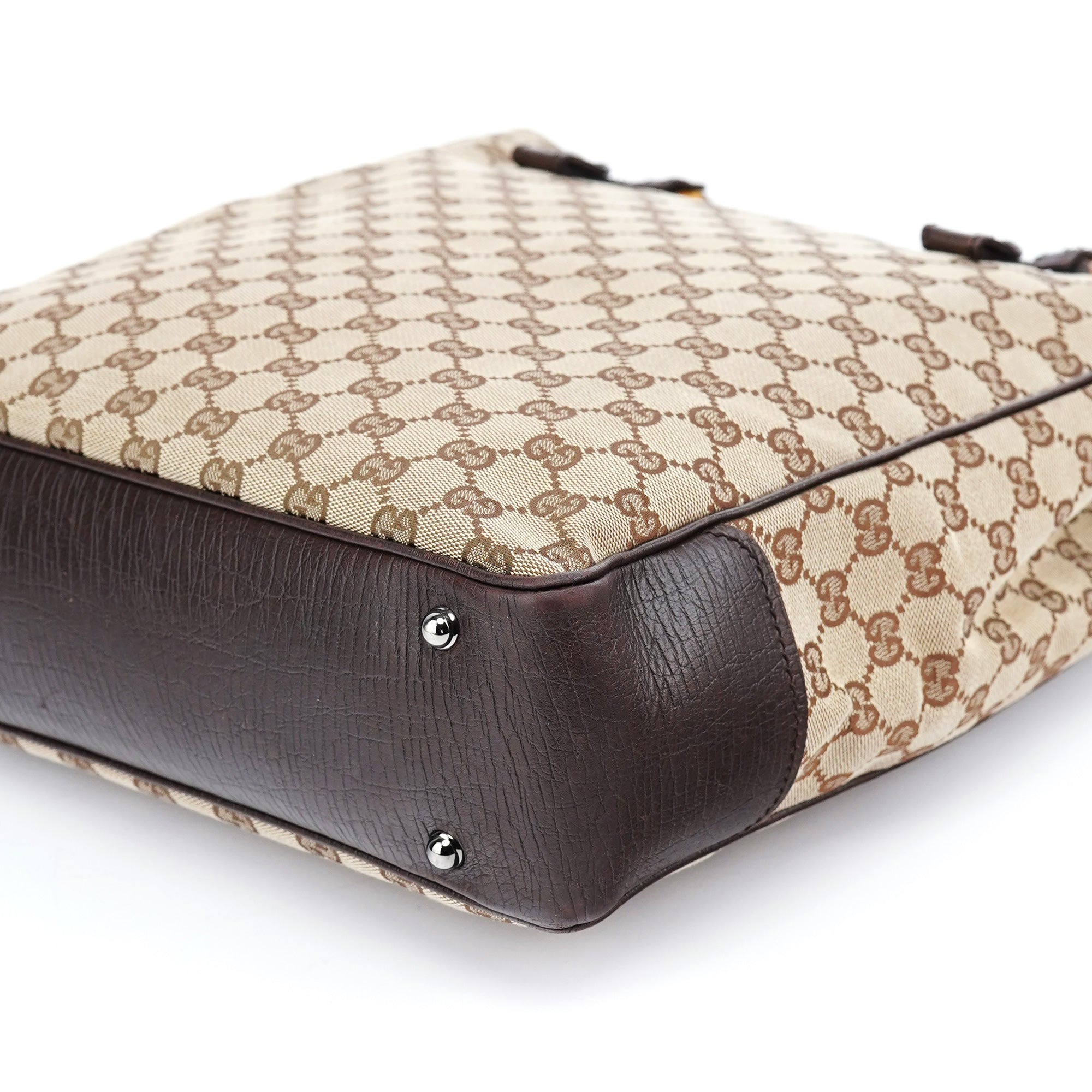 Beige GG Bamboo Tote Bag