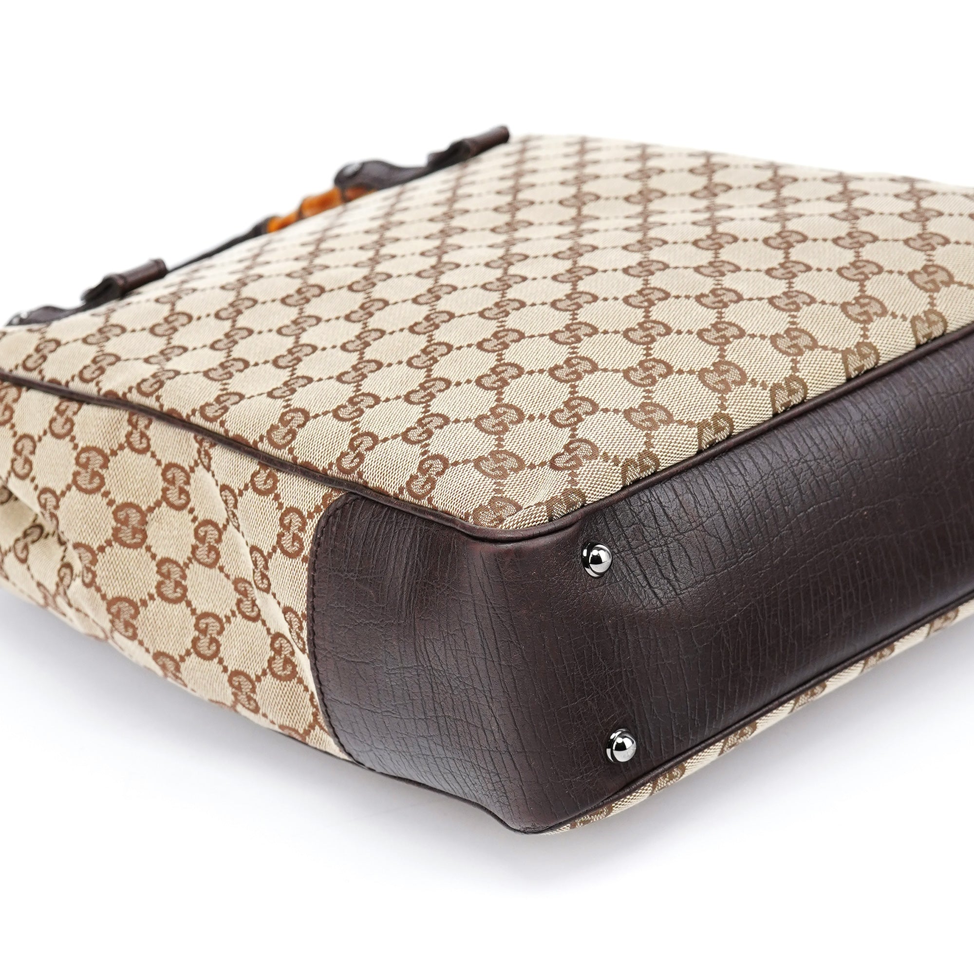 Beige GG Bamboo Tote Bag