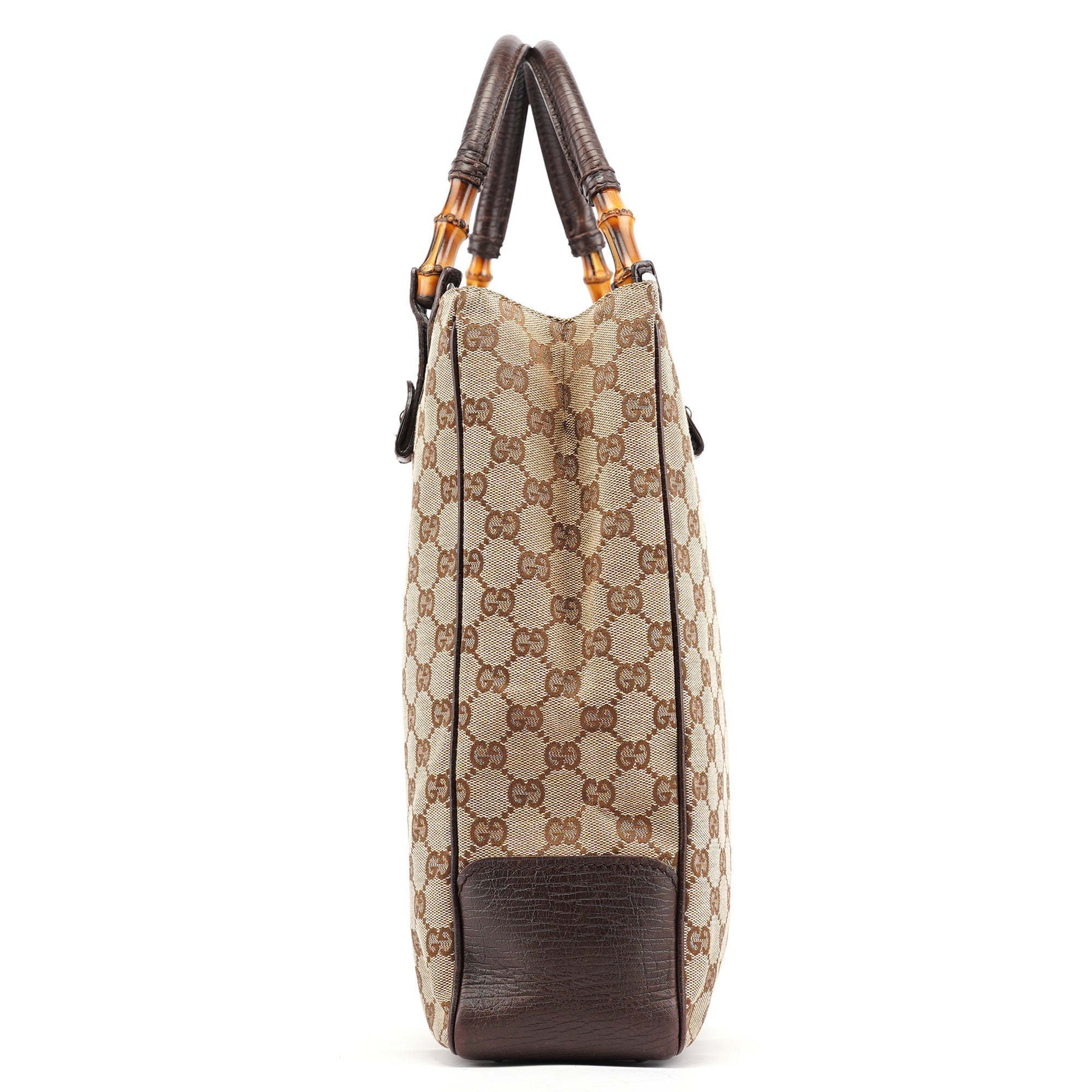 Beige GG Bamboo Tote Bag