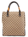 Beige GG Bamboo Tote Bag