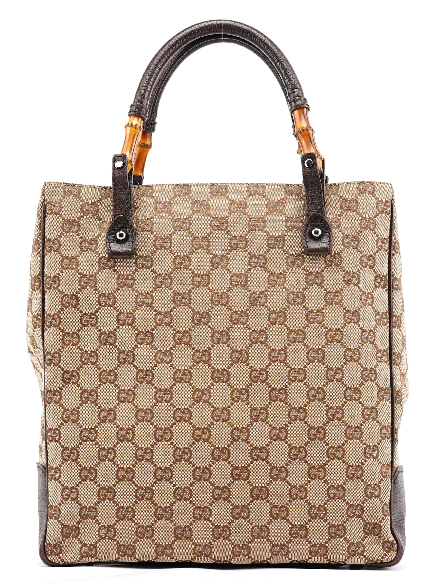 Beige GG Bamboo Tote Bag