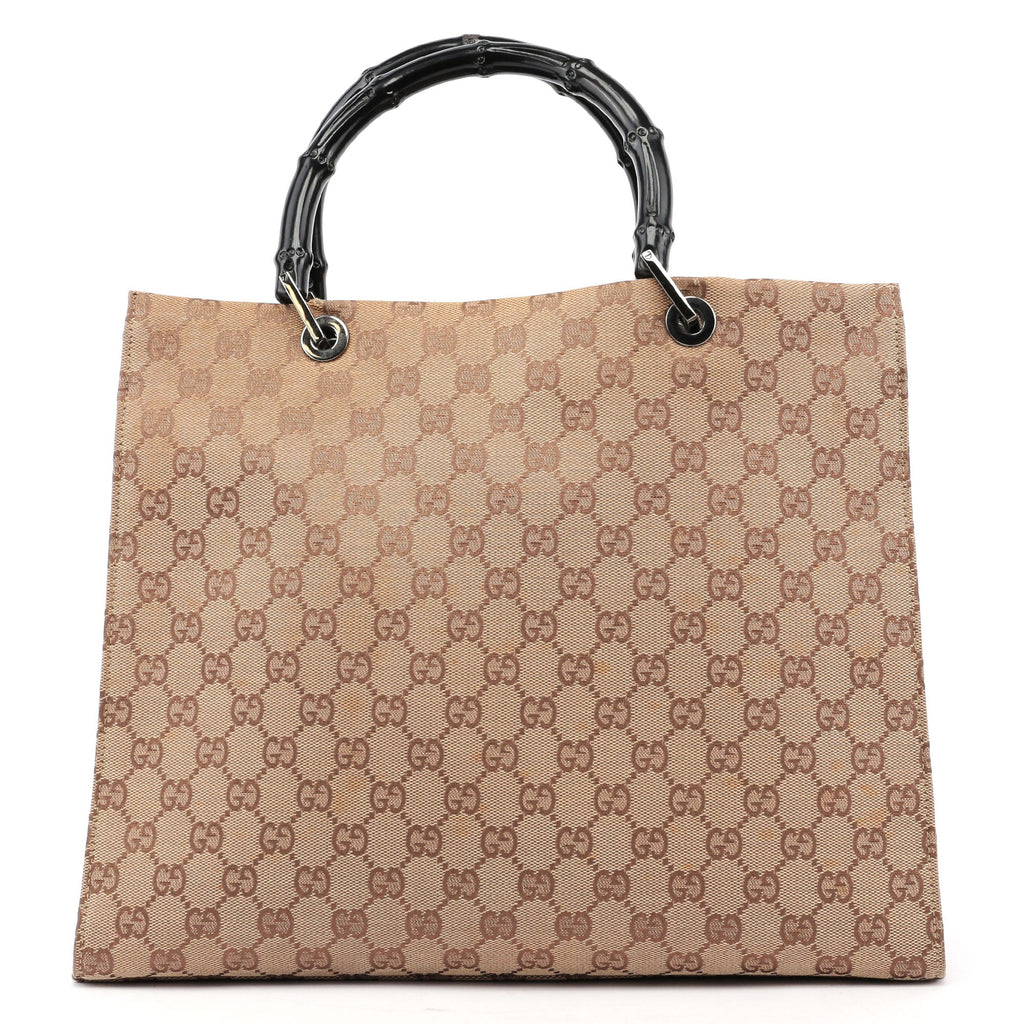 Beige GG Bamboo Tote Bag