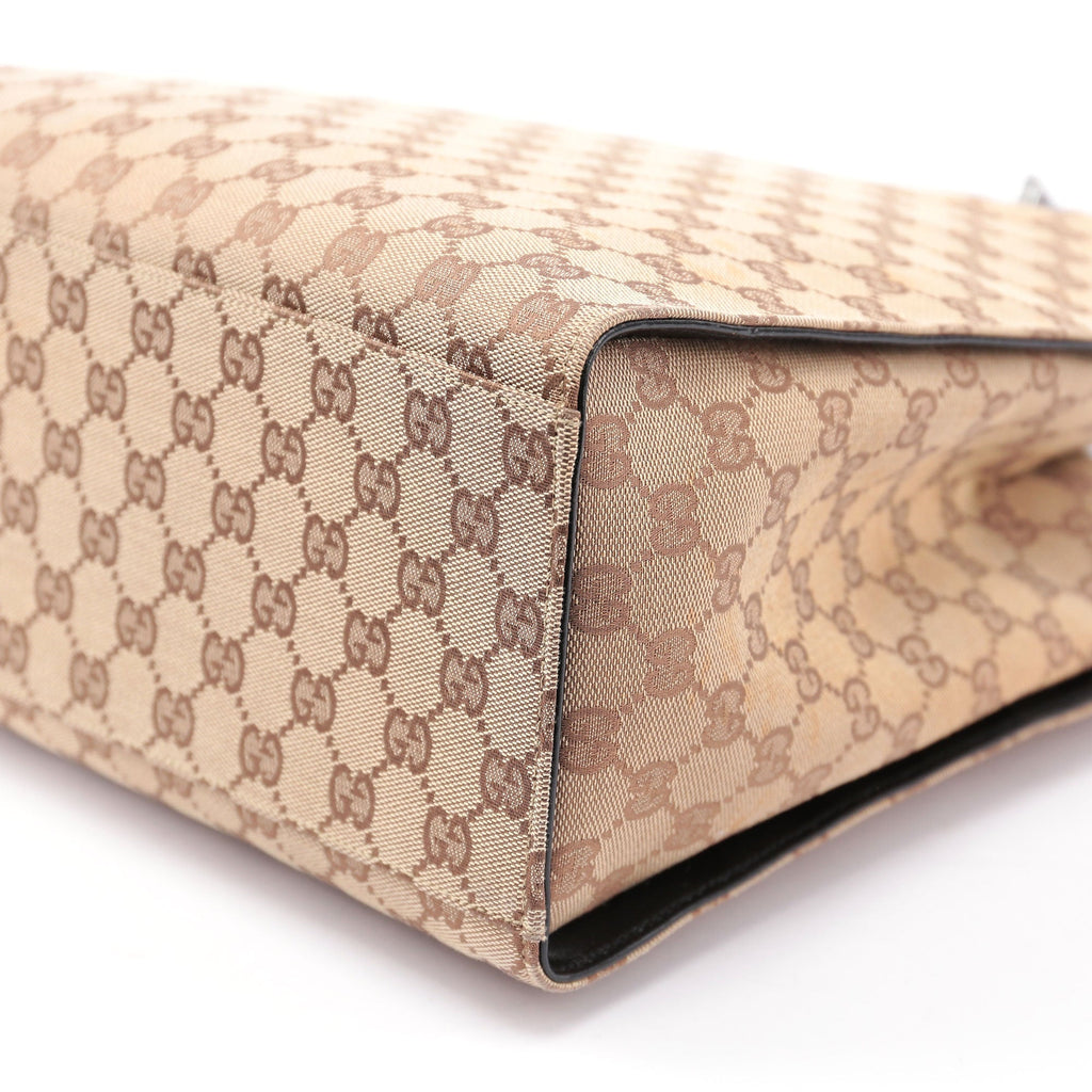 Beige GG Bamboo Tote Bag