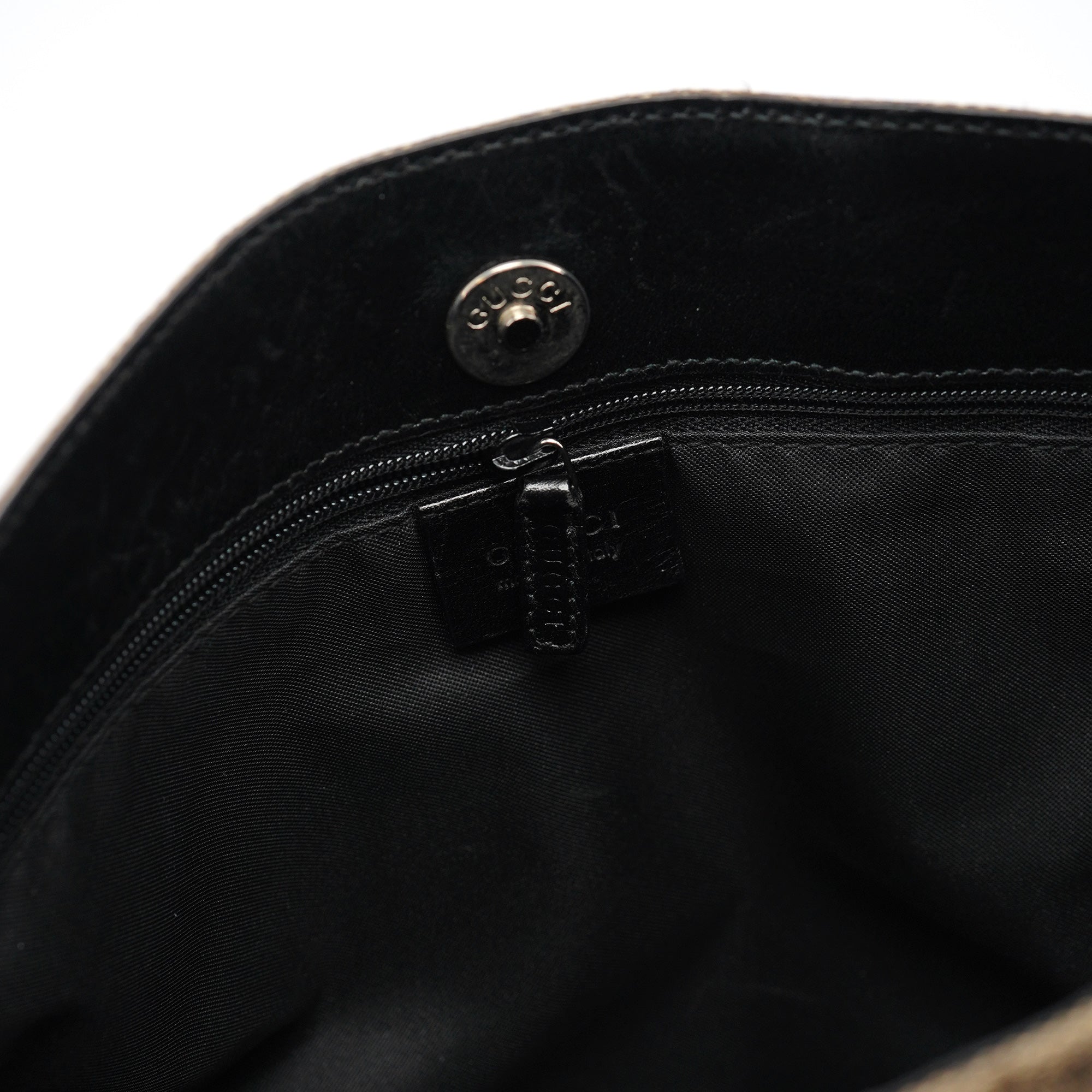 Beige GG Canvas Horsebit Shoulder Bag