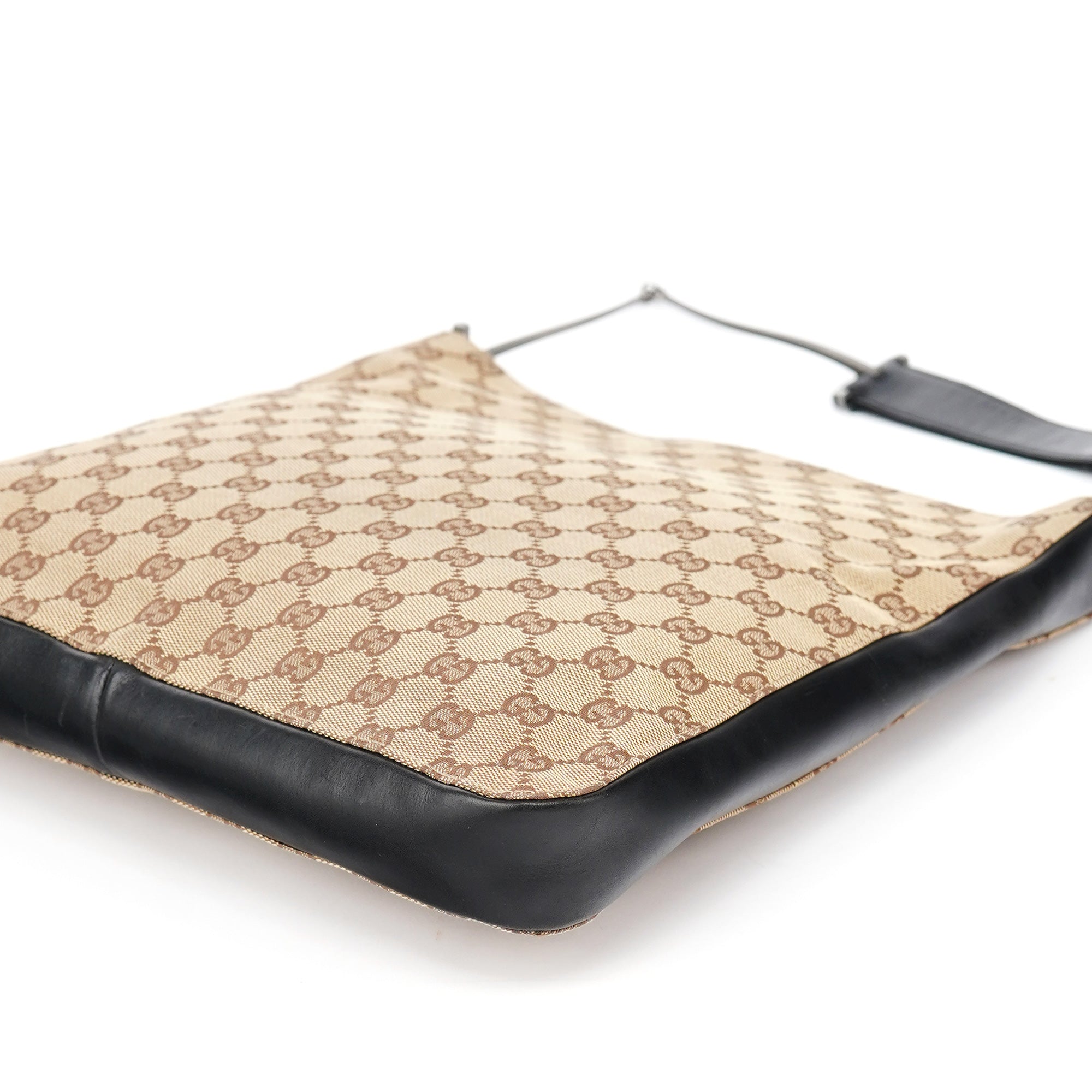 Beige GG Canvas Horsebit Shoulder Bag