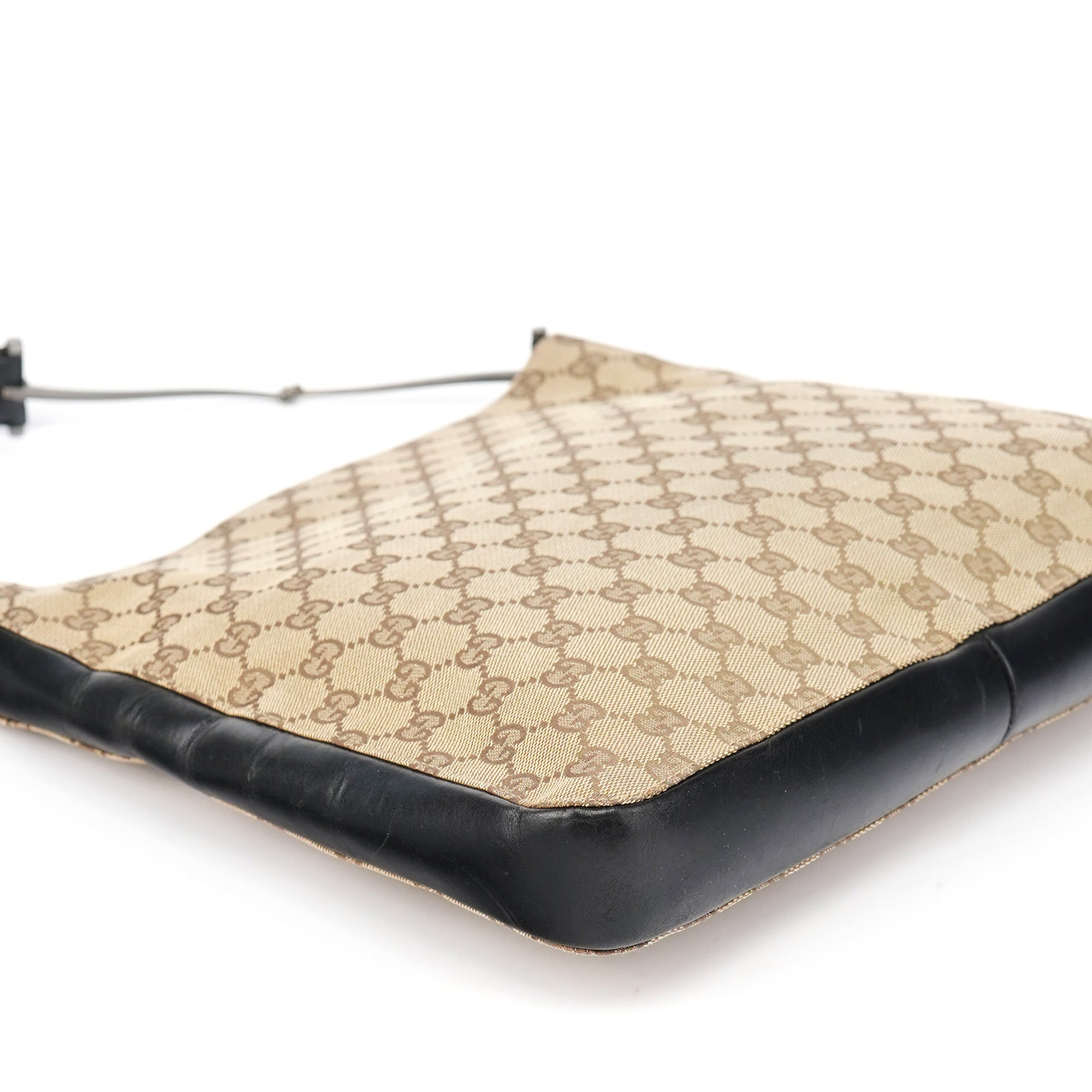 Beige GG Canvas Horsebit Shoulder Bag