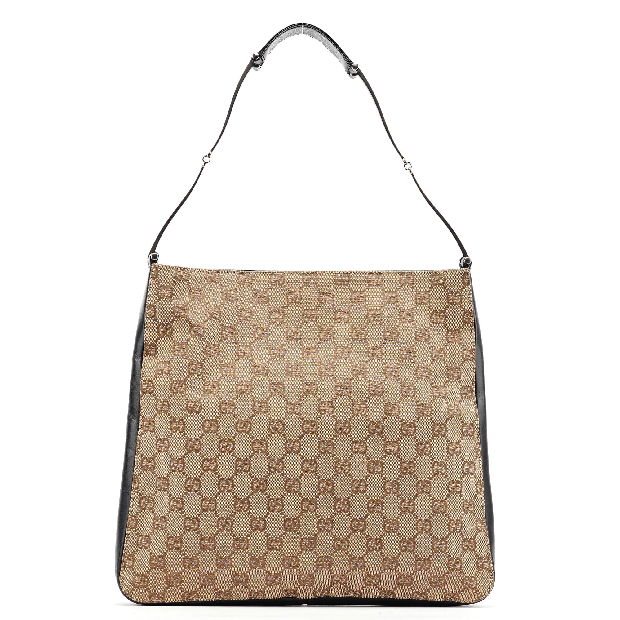 Beige GG Canvas Horsebit Shoulder Bag