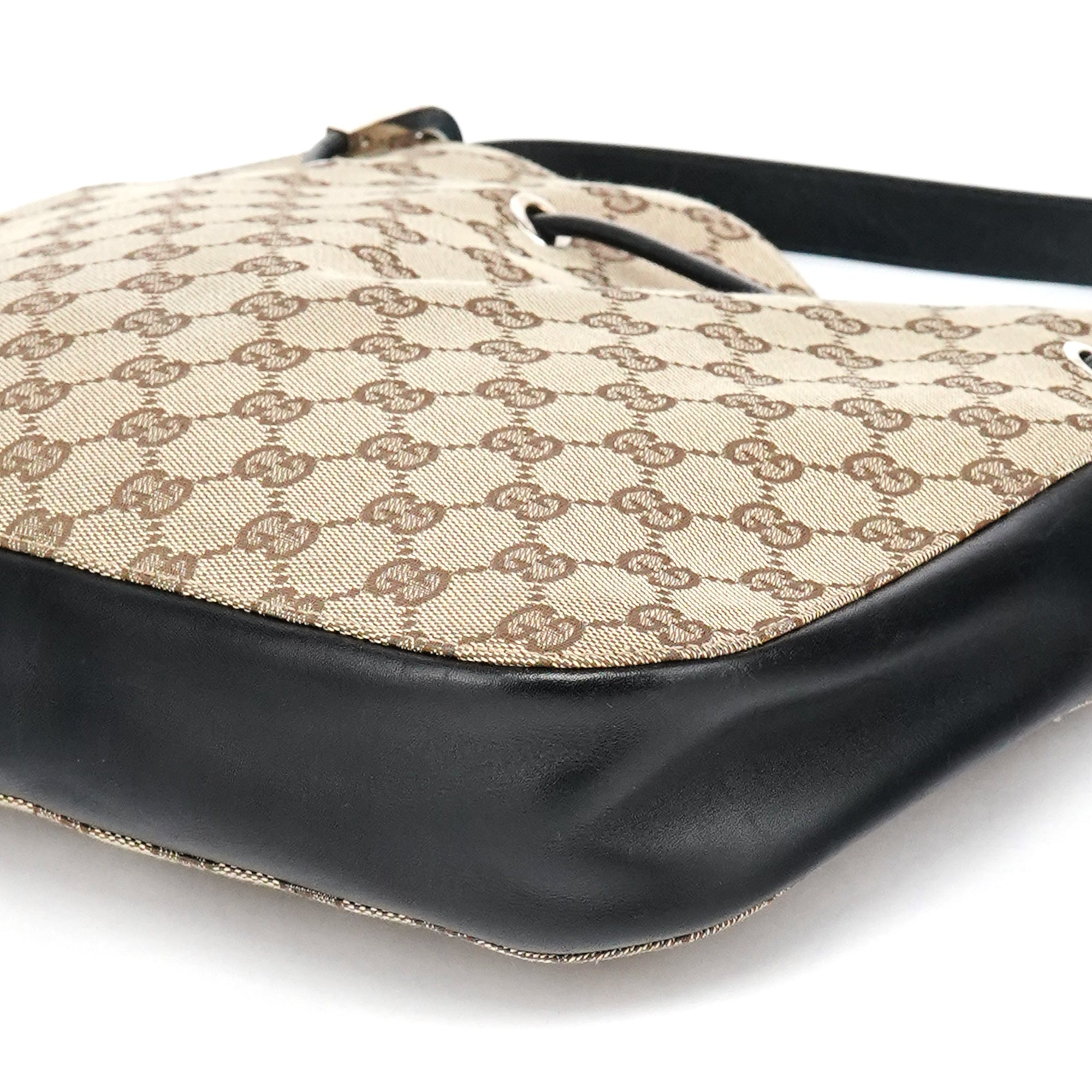 Beige GG Drawstring Shoulder Bag