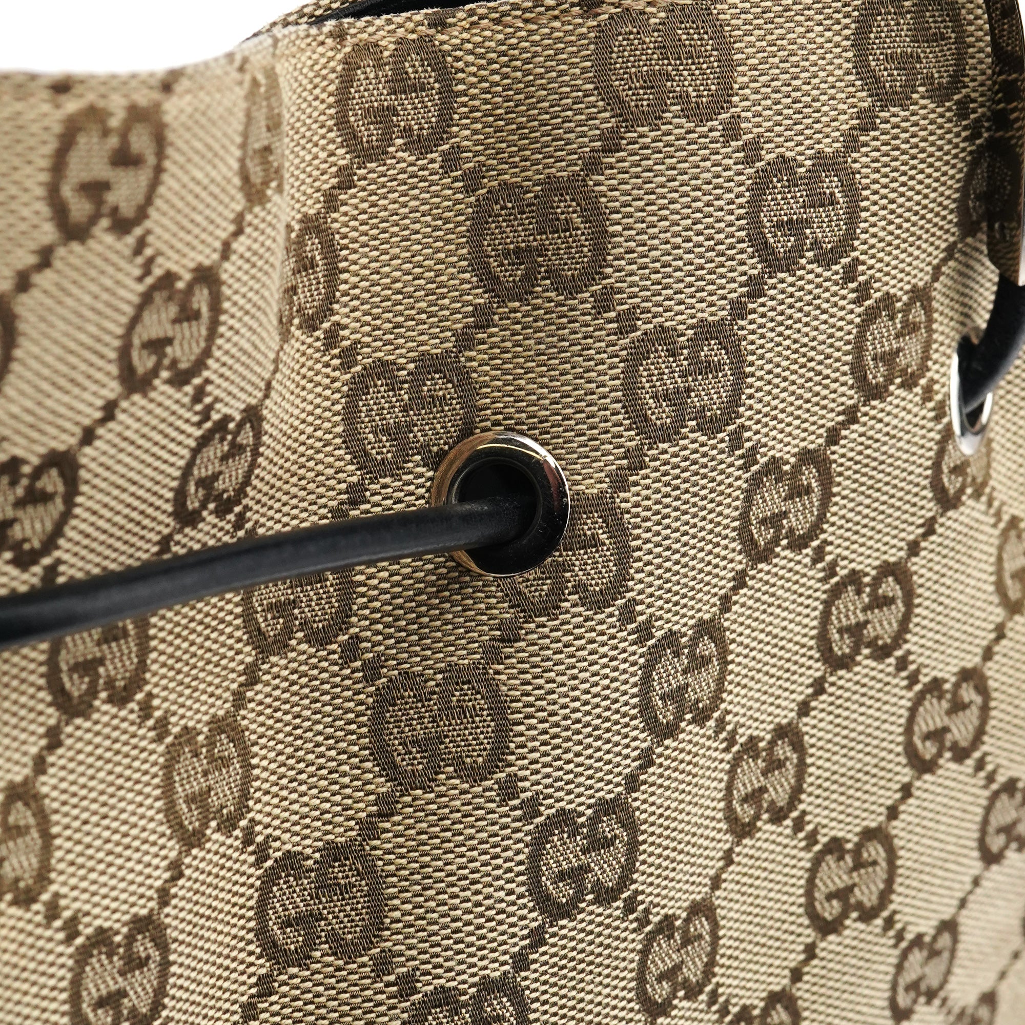 Beige GG Drawstring Shoulder Bag
