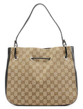 Beige GG Drawstring Shoulder Bag