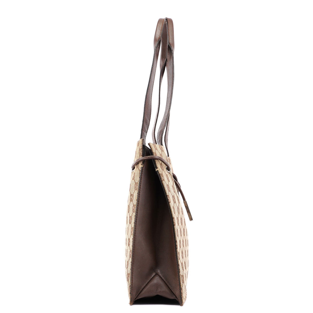 Beige GG Drawstring Tote