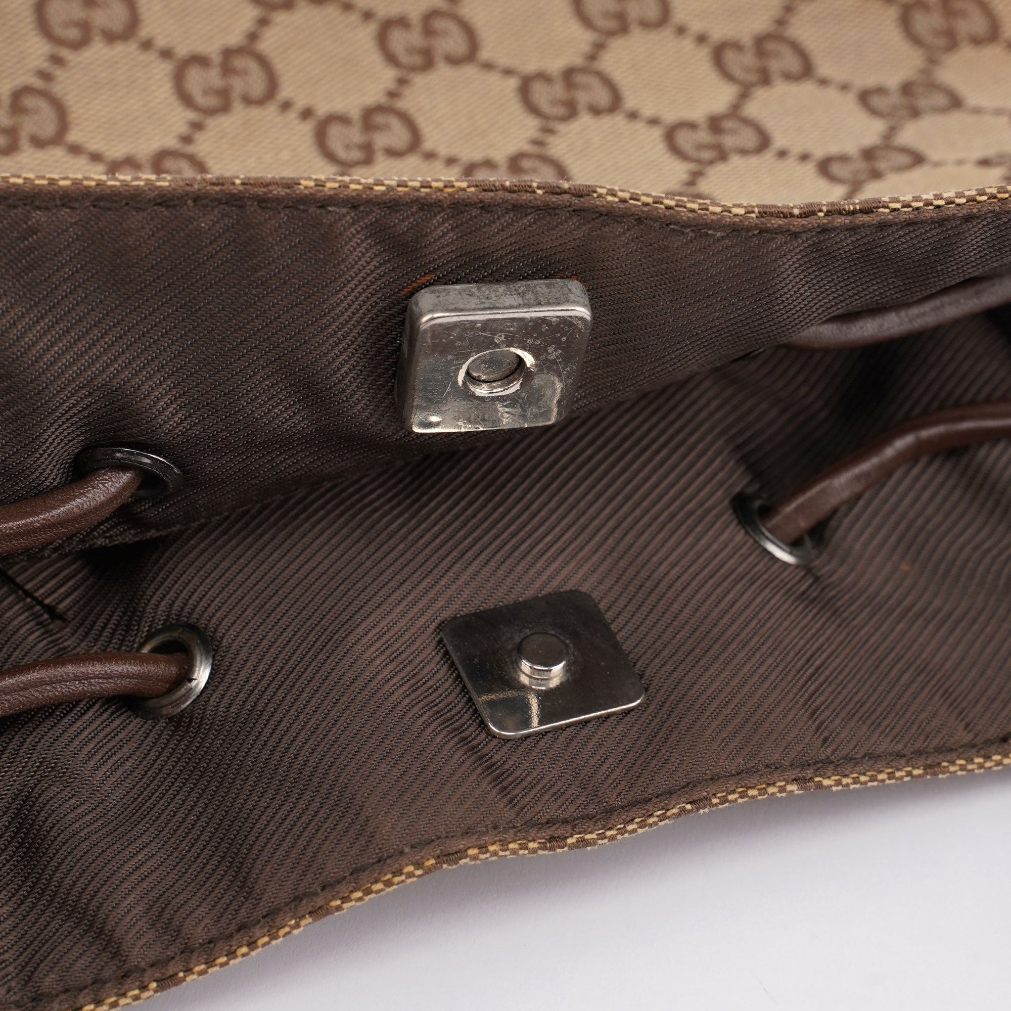 Beige GG Drawstring Tote