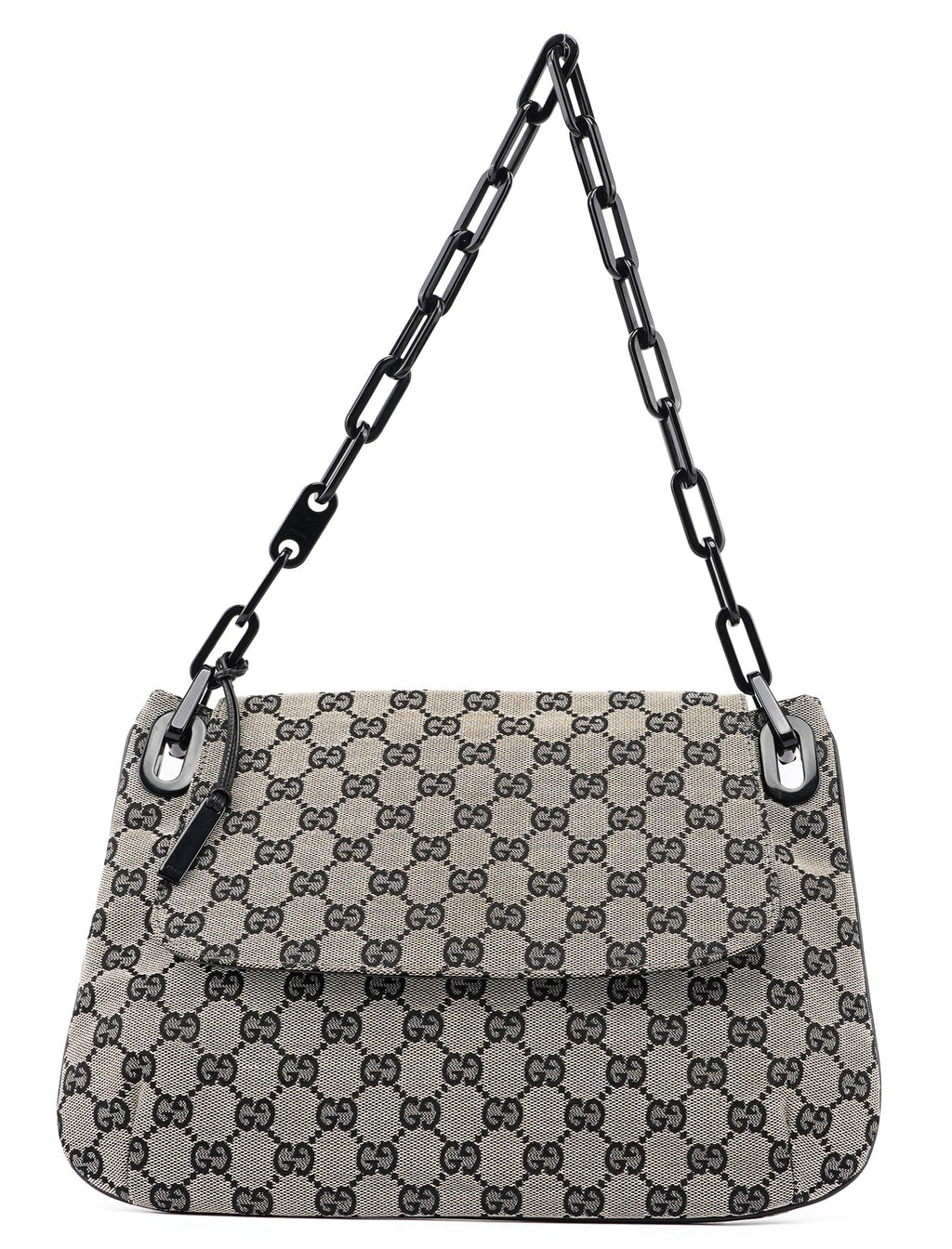 Beige GG Flap Plastic Chain Shoulder Bag
