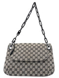 Beige GG Flap Plastic Chain Shoulder Bag