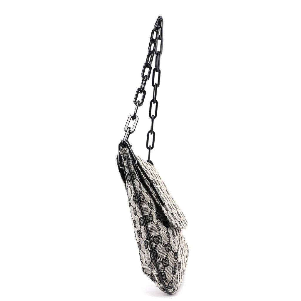 Beige GG Flap Plastic Chain Shoulder Bag