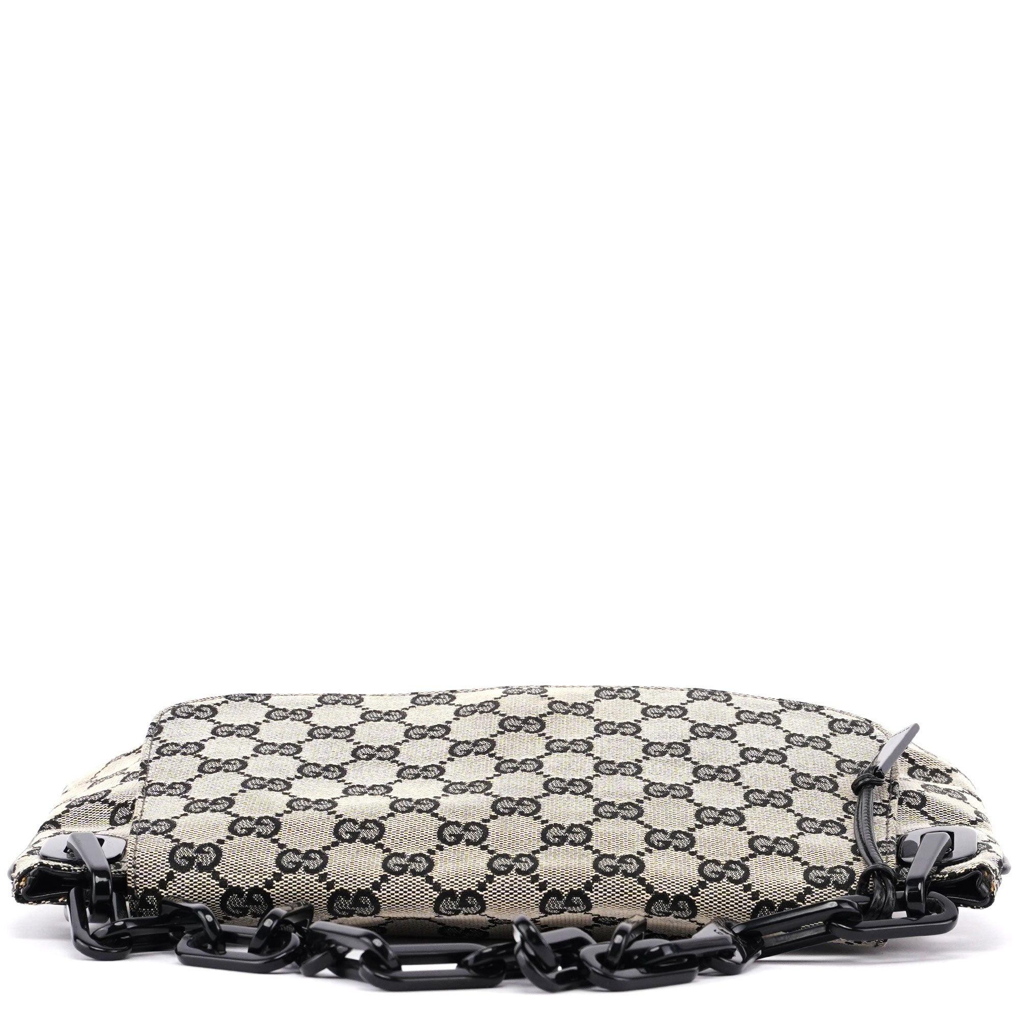 Beige GG Flap Plastic Chain Shoulder Bag