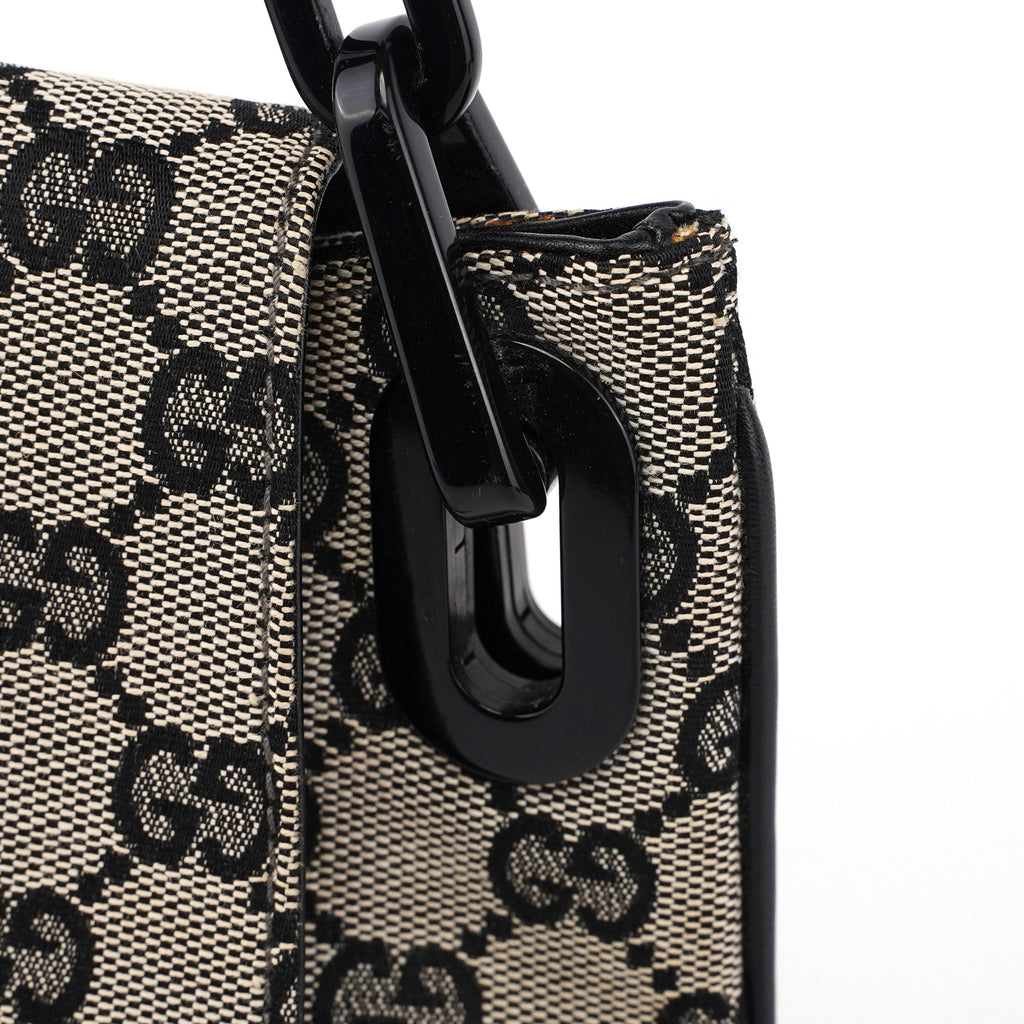 Beige GG Flap Plastic Chain Shoulder Bag