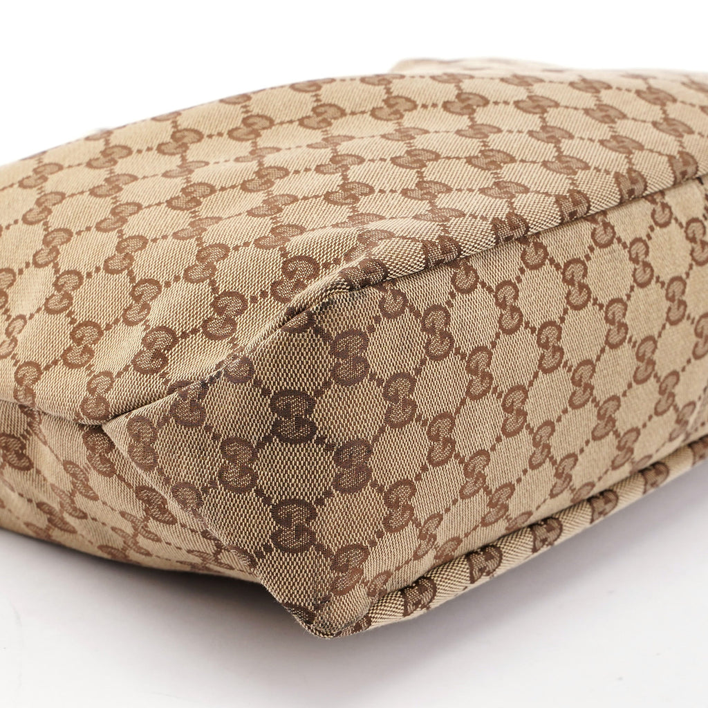 Beige GG Horsebit Hobo Shoulder Bag