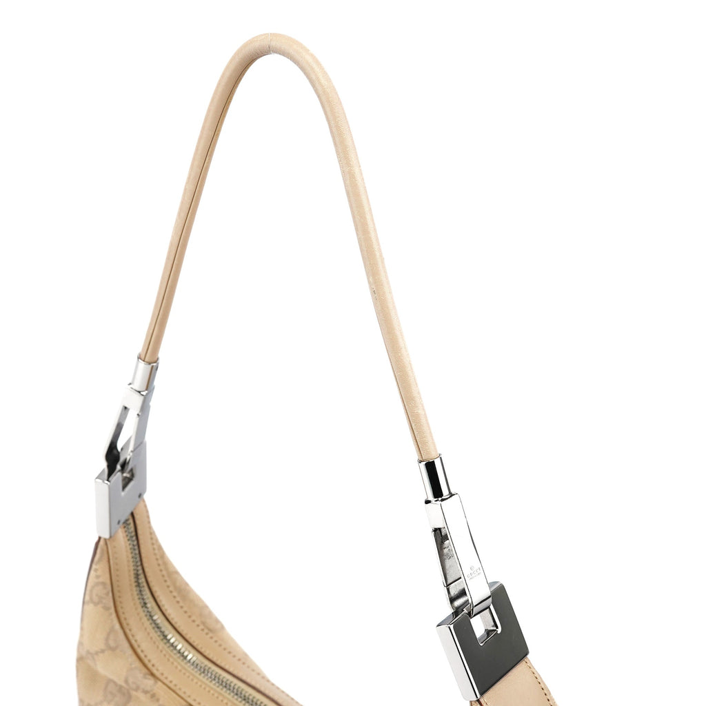Beige GG Leather Shoulder Bag