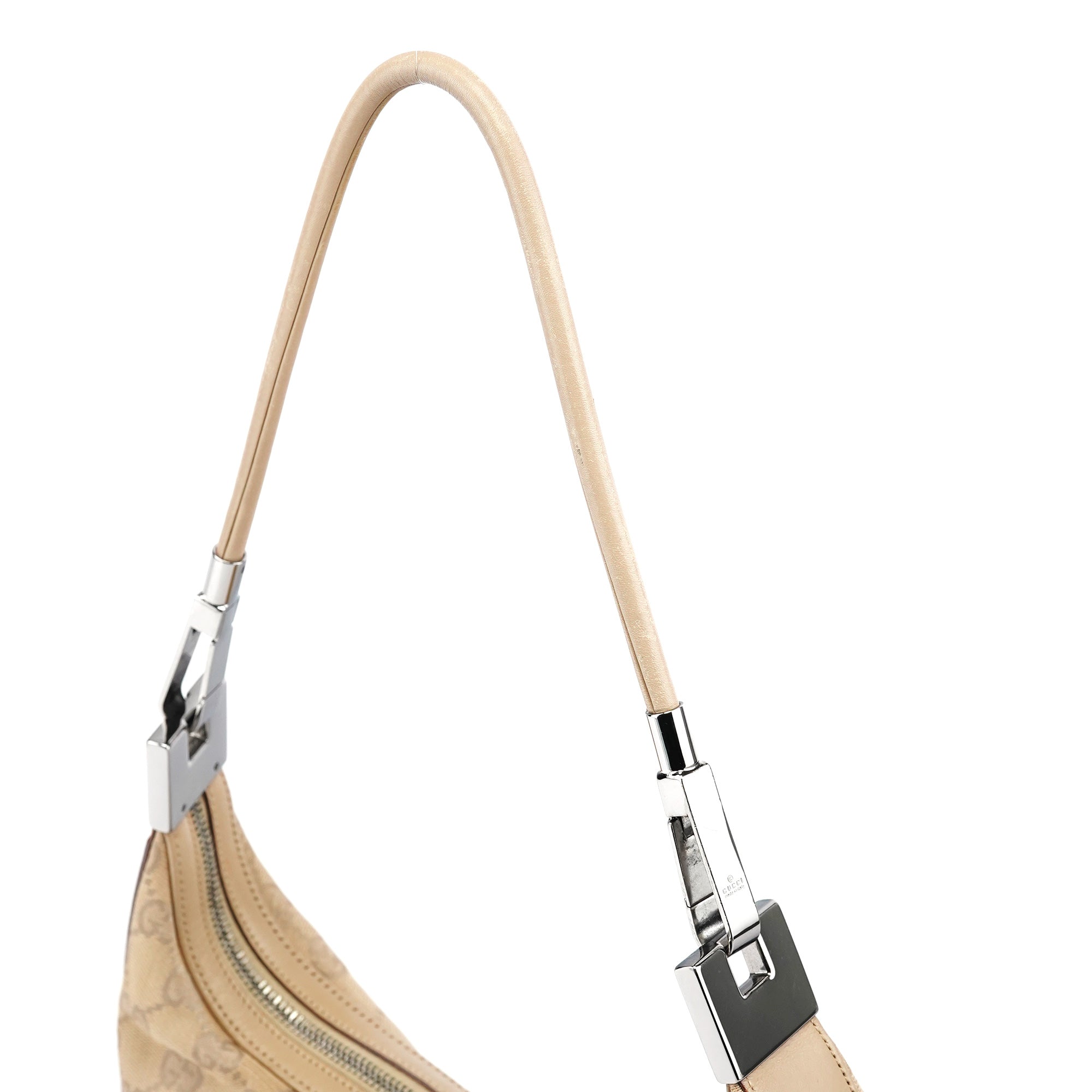 Beige GG Leather Shoulder Bag