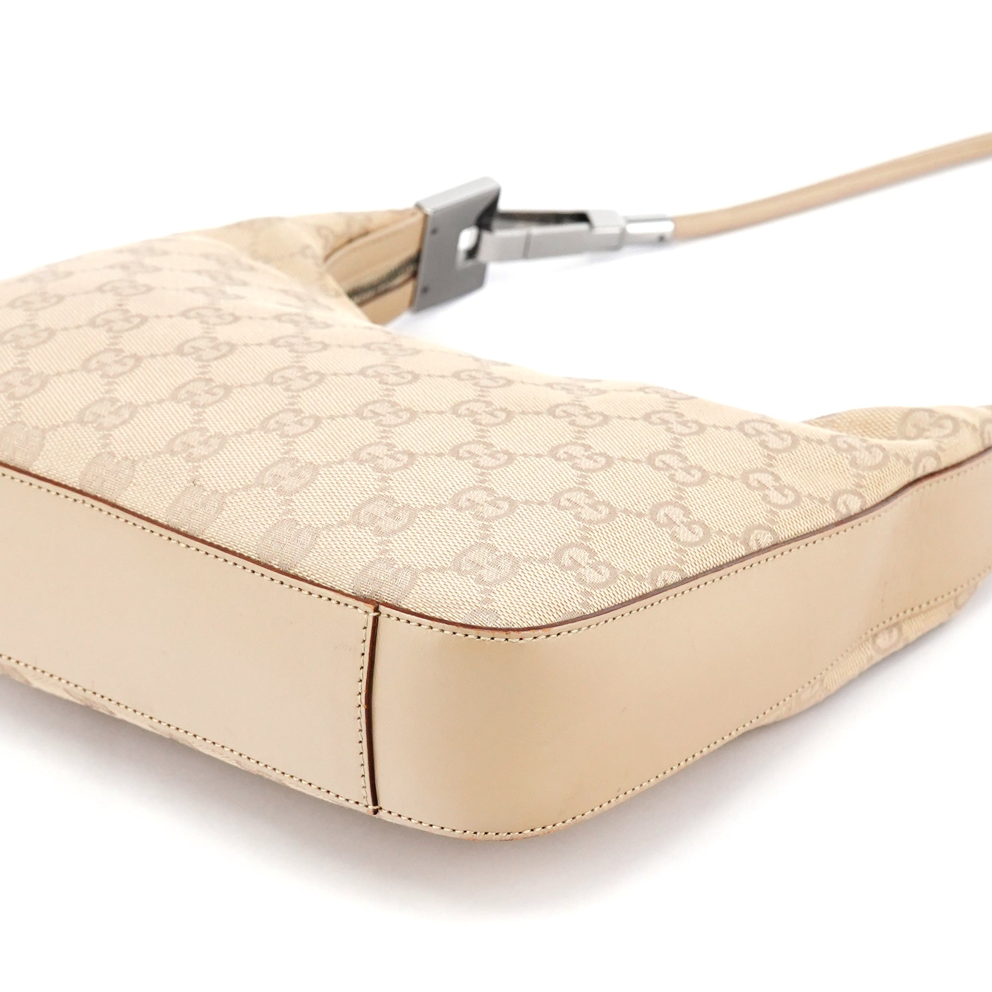 Beige GG Leather Shoulder Bag